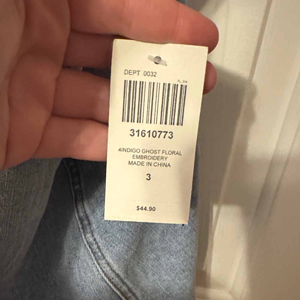 Denim plus size Overall Dress with Embroidered Ghost Design - Picture 4 of 5